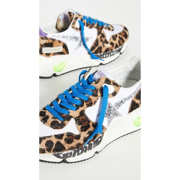 Golden Goose Running Sole Sneakers - 9 - Leopard Pony/Silver - Picture 3 of 5